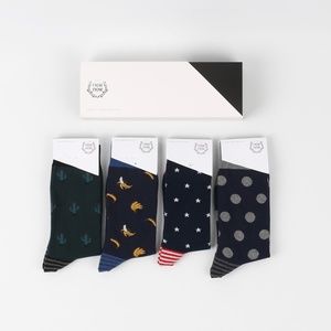 Mens Printed& Patterned Socks | 4 Pair Set